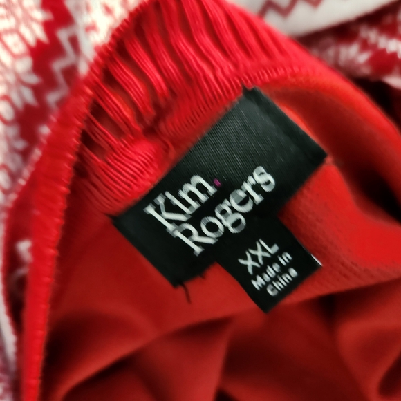 Kim Rogers Red and White Pull Over and Detachable Scarf Size XXL Plus - Picture 7 of 7